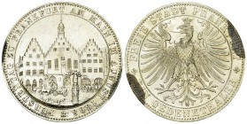 Frankfurt, AR Taler 1863 

Deutschland. Frankfurt , Freie Stadt. AR Taler 1863 (33 mm, 18.47 g). Fürstentag zu Frankfurt.
AKS 45.

Fleckig und ge...