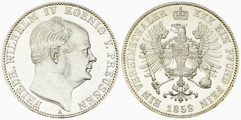Preussen, AR Vereinstaler 1859 A 

Deutschland, Preussen . AR Vereinstaler 185...