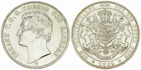 Sachsen, AR Vereinstaler 1864 B 

Deutschland, Sachsen . AR Vereinstaler 1864 B (33 mm, 18.49 g). 
AKS 137. 

Fast unzirkuliert.