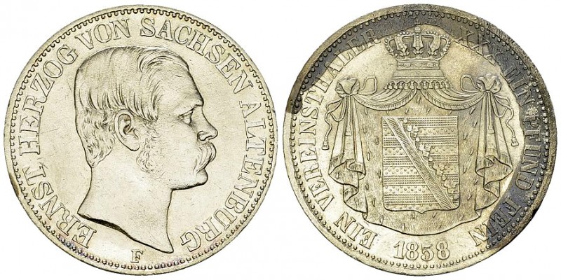 Sachsen-Altenburg, AR Taler 1858 F 

Deutschland, Sachsen-Altenburg . AR Taler...
