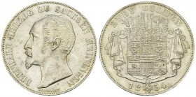 Sachsen-Meiningen, AR 2 Gulden 1854 

Deutschland, Sachsen-Meiningen . AR 2 Gulden 1854 (36 mm, 21.18 g). AKS 183. 

Fast unzirkuliert.