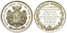 Thurn und Taxis, AR Medaille 1882 

Deutschland, Thurn und Taxis . Maximilian Maria Lamoral (1862-1885). AR Medaille 1882 (33 mm, 17.62 g), von Dren...