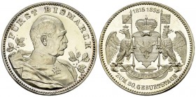 Deutschland, AR Medaille 1895 

 Deutschland . AR Medaille 1895 (33 mm, 16.73 g), von Mayer und Wilhelm, auf Bismarcks 80. Geburtstag.
Bennert 155....