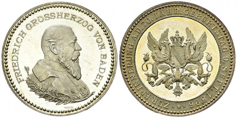 Baden, AR Medaille 1896 

Deutschland, Baden . Friedrich I. AR Medaille 1896 (...