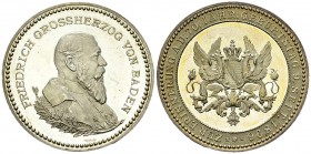 Baden, AR Medaille 1896 

Deutschland, Baden . Friedrich I. AR Medaille 1896 (40 mm, 18.15 g), von R. und M. Mayer, auf den 70. Geburtstag.
Zeitz 4...
