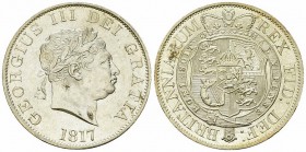 George III AR 1/2 Crown 1817, small head 

Great Britan. George III (1760-1820). AR 1/2 Crown 1817 (14.13 g). Small head.
S. 3789.

Almost FDC.