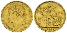 George IV AV Sovereign 1821 

 Great Britain . AV Sovereign 1821 (7.80 g).
KM 682.

Almost very fine.