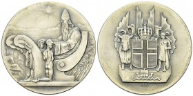 Iceland AR 10 Kronur n.d. (1930) 

 Iceland . AR 10 Kronur n.d. (1930) (45 mm, 34.67 g). Commemorating the 1,000th anniversary of Althing, the Icela...