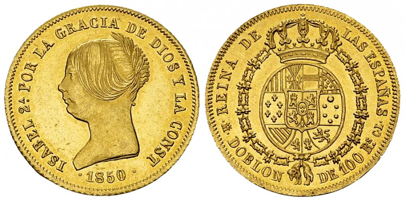Isabel II AV 100 Reales 1850, Madrid 

Spain. Isabel II . AV 100 Reales 1850 C...