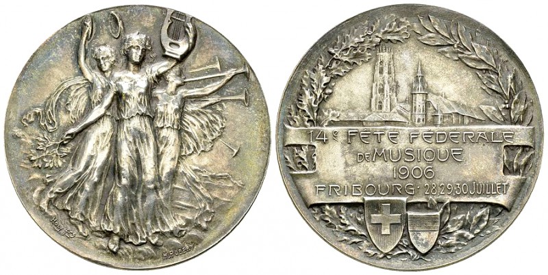 Fribourg, AR Medaille 1906, Fête fédérale de musique 

Schweiz, Eidgenossensch...