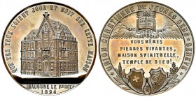 Genf, AE Medaille 1894 

Schweiz, Genf . AE Medaille 1894 (38 mm, 25.67 g), Inauguration de l'immeuble de l'Union Chrétienne de Jeunes Gens. Von C. ...