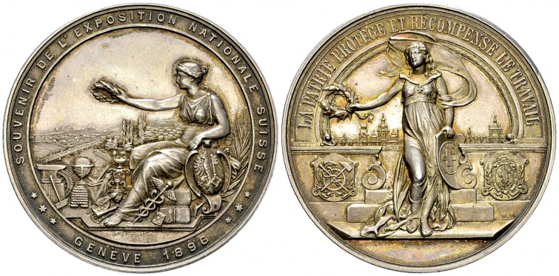 Genf, AR Medaille 1896 

Schweiz, Genf . AR Medaille 1896 (50 mm, 44.50 g). So...