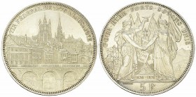 Lausanne, AR 5 Franken 1876 

 Schweiz, Eidgenossenschaft . AR 5 Franken 1876 (25.00 g). Tir fédéral à Lausanne. 
HMZ 2-1343k. 

 Unzirkuliert....