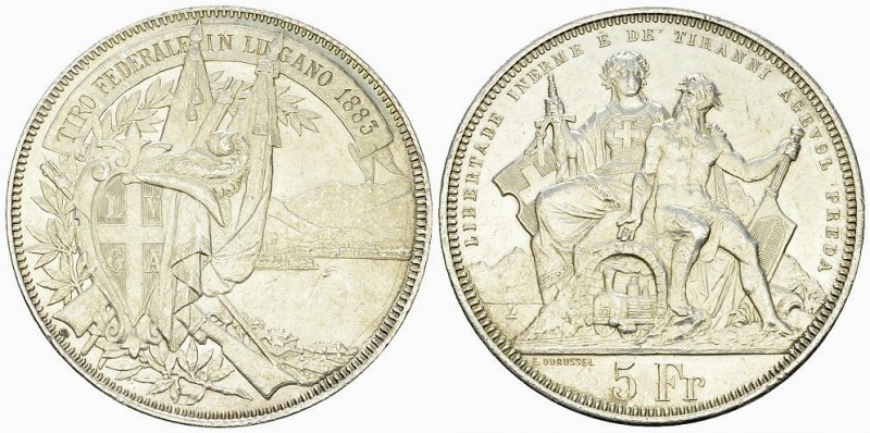 Lugano, AR 5 Franken 1883 

 Schweiz, Eidgenossenschaft . AR 5 Franken 1883 (2...