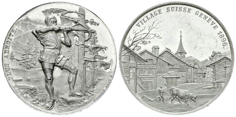 Genf, AL Medaille 1896, Tir à l'arbalète 

Schweiz, Genf . Aluminium-Medaille ...