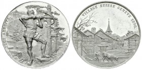 Genf, AL Medaille 1896, Tir à l'arbalète 

Schweiz, Genf . Aluminium-Medaille 1896 (32 mm, 4.20 g), Tir à l'arbalète du Village Suisse.
Richter 690...