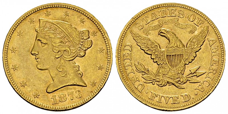USA AV 5 Dollar 1873 

 USA . AV 5 Dollar 1873 (22 mm, 8.33 g). 
KM 101. 

...