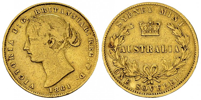 Australia AV Sovereign 1861 

Australia. Victoria (1837-1901). AV Sovereign 18...