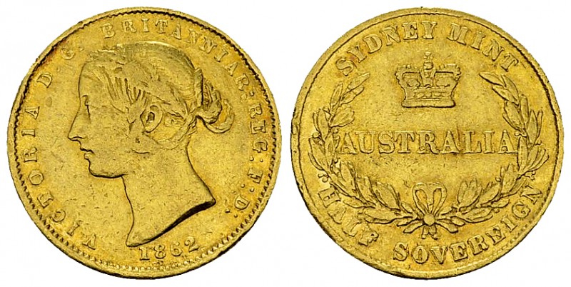 Australia AV 1/2 Sovereign 1862, rare 

Australia. Victoria (1837-1901). AV 1/...