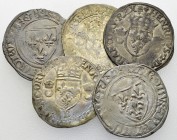 France, Lot of 5 AR blancs 

 France . Lot of 5 (five) AR Blancs (Charles VI, Henir II, etc.).

Very fine. (5)

Lot sold as is, no returns.