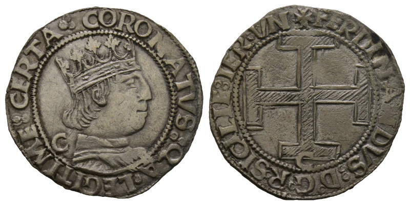 Napoli, Ferdinando d'Aragona 1458-1494
Coronato, AG 3.86 g.
Ref : MIR 68/16
Cons...