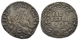 Napoli, Filippo II 1554-1598, Secondo periodo
Carlino, AG 2.94 g.
Ref : MIR 182/1 (R2)
Conservation : TTB+