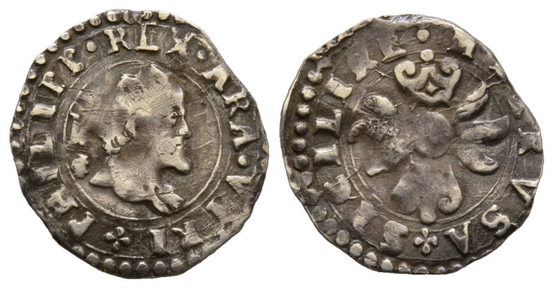 Napoli, Filippo II 1554-1598, Secondo periodo
1/2 Carlino, AG 1.31 g.
Ref : MIR ...