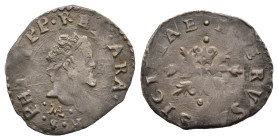 Napoli, Filippo II 1554-1598, Secondo periodo
1/2 Carlino, AG 1.3 g.
Ref : MIR 186/6 (R2)
Conservation : TTB+