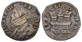 Napoli, Filippo III 1598-1621
15 Grani, 1618, AG 3.6 g.
Ref : MIR 208 
Conservation : TTB