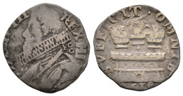 Napoli, Filippo III 1598-1621
15 Grani, 1618, AG 3 g.
Ref : MIR 208/1
Conservation : rogné sinon TB