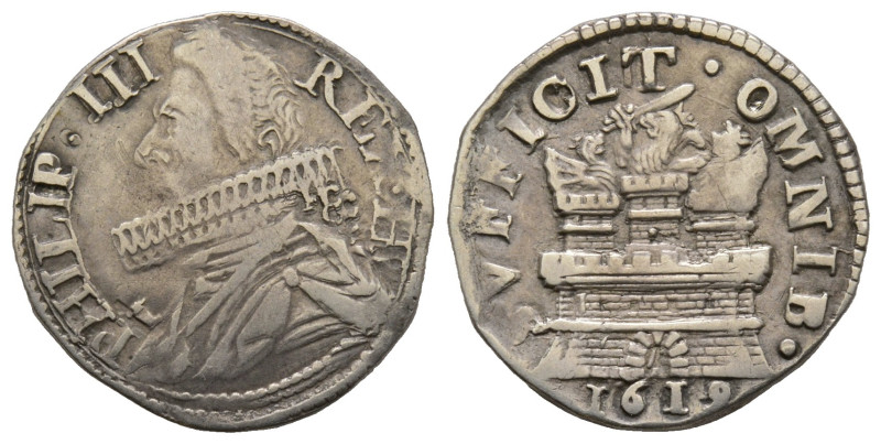 Napoli, Filippo III 1598-1621
15 Grani, 1619, AG 3.62 g.
Ref : MIR 208/2
Conserv...
