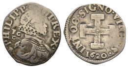 Napoli, Filippo III 1598-1621
Carlino, 1620, AG 1.99 g.
Ref : MIR 211/1
Conservation : TB