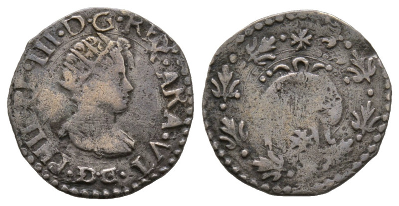 Napoli, Filippo III 1598-1621
1/2 Carlino o Zanetta, AG 1.25 g.
Ref : MIR 215/2 ...