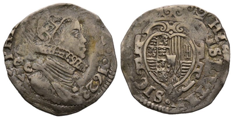 Napoli, Filippo IV 1621-1665
Tari, 1623, AG 5.75 g.
Ref : MIR 245/6 (R2)
Conserv...