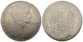 Napoli, Carlo II 1674-1700
Ducato da 100 grana, 1689, AG 
Ref : MIR 293/1
Conservation : TTB