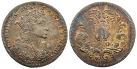 Napoli, Carlo II 1674-1700
1/2 Ducato, 1693, AG 10.96 g.
Ref : MIR 298/2
Conservation : Superbe