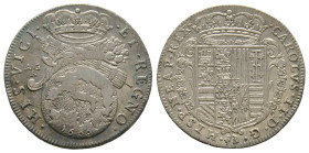 Napoli, Carlo II 1674-1700
Tari, 1686, AG 5.57 g.
Ref : MIR 298/5
Conservation : presque Superbe
