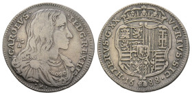Napoli, Carlo II 1674-1700
Tari, 1688, AG 5.01 g.
Ref : MIR 299/1
Conservation : TTB