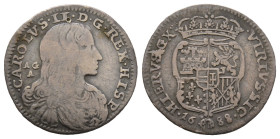 Napoli, Carlo II 1674-1700
Carlino, 1688, AG 2.4 g.
Ref : MIR 302/1
Conservation : nettoyé sinon TB