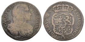 Napoli, Carlo II 1674-1700
Carlino, 1688, AG 2.4 g.
Ref : MIR 302/3
Conservation : nettoyé sinon TB