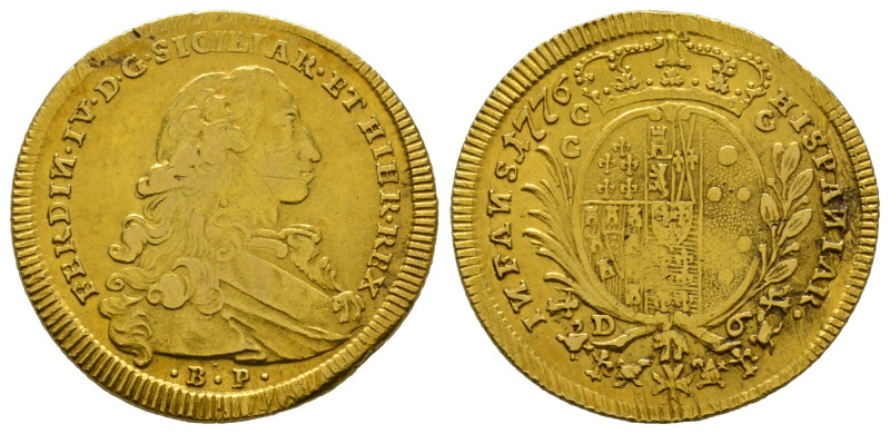Napoli, Ferdinando IV di Borbone 1759-1799
6 Ducati, 1776, AU 8.8 g.
Ref : MIR 3...