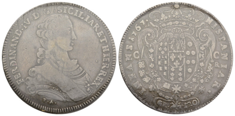 Napoli, Ferdinando IV di Borbone 1759-1799
120 Grana, 1767, AG
Ref : MIR 366 (R)...