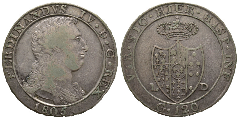 Napoli, Ferdinando IV di Borbone 2° Periodo 1799-1805
120 Grana, 1805, AG 27.5 g...