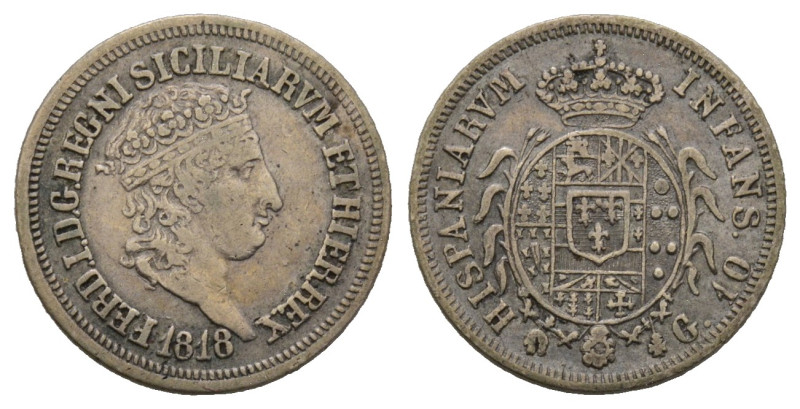 Napoli, Ferdinando I di Borbone 1816-1825
10 Grana, 1818, AG 2.25 g.
Ref : MIR 4...