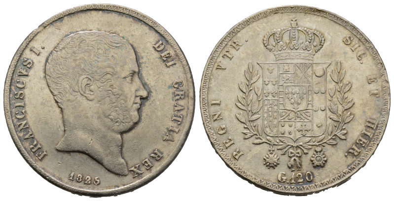 Napoli, Ferdinando I di Borbone 1825-1830
120 Grana, 1825, AG 27.39 g.
Ref : MIR...