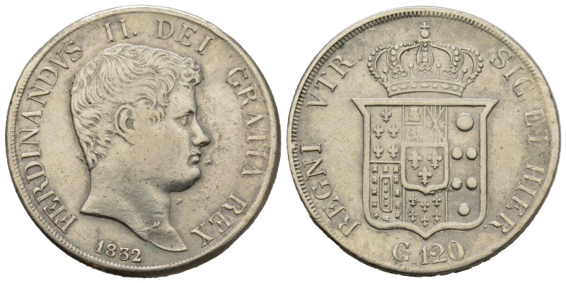 Napoli, Ferdinando II di Borbone 1830-1859
120 Grana, 1832, AG 27.25 g.
Ref : MI...