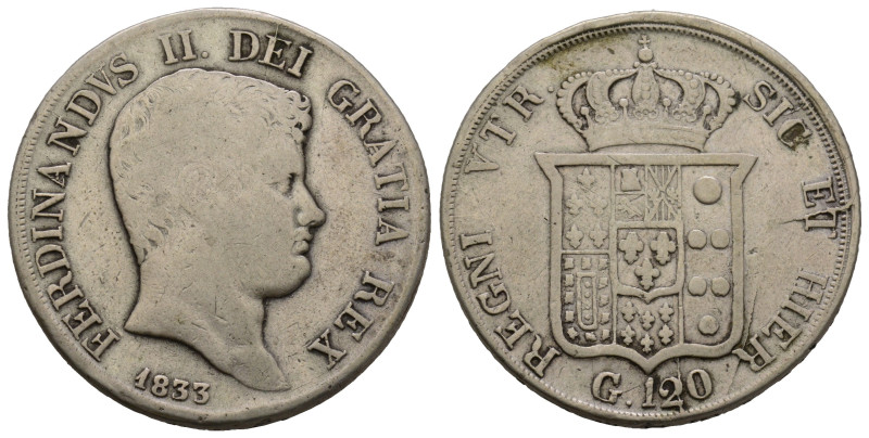 Napoli, Ferdinando II di Borbone 1830-1859
120 Grana, 1833, AG 27.1 g.
Ref : MIR...