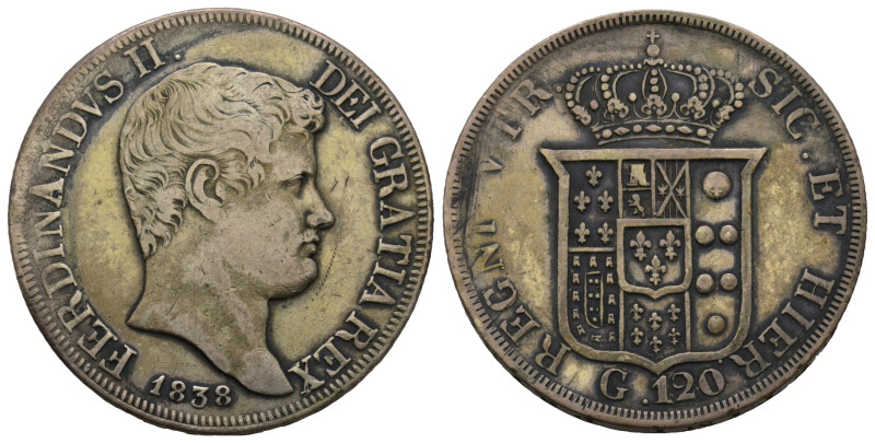 Napoli, Ferdinando II di Borbone 1830-1859
120 Grana, 1838, AG 27.5 g.
Ref : MIR...