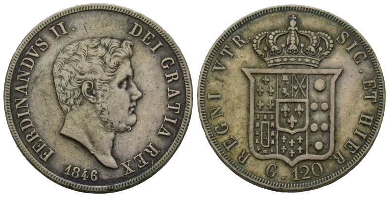 Napoli, Ferdinando II di Borbone 1830-1859
120 Grana, 1846, AG 27.5 g.
Ref : MIR...