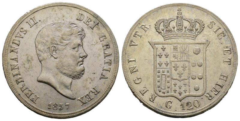 Napoli, Ferdinando II di Borbone 1830-1859
120 Grana, 1857, AG 27.5 g.
Ref : MIR...